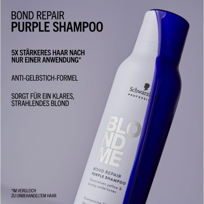 Schwarzkopf Professional BLONDME Bond Repair Purple Shampoo 300ml