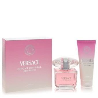 Versace Bright Crystal Gift Set -- 90 ml Eau De Toilette Spray + 100 ml Body Lotion