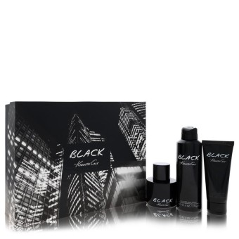 Kenneth Cole Black Gift Set -- 100 ml Eau De Toilette Spray + 100 ml After Shave Balm + 175 ml Body Spray