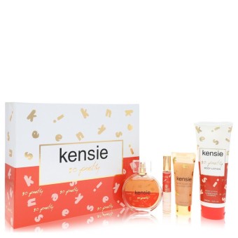 Kensie So Pretty Gift Set -- 100 ml Eau De Parfum Spray + 10 ml Mini EDP Spray + 75 ml Body Glow Oil + 200 ml Body Lotion