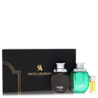 Swiss Arabian Kenzy Gift Set -- 2 x 100 ml Eau De Parfum in Raaqi & Kenzy + 12 ml Concentrated Perfume Oil in Private Musk
