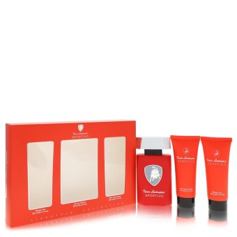 Tonino Lamborghini Lamborghini Sportivo Gift Set -- 125 ml Eau De Toilette Spray + 100 ml Shower Gel + 100 ml After Shave Balm