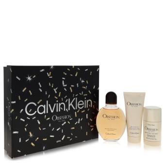 Calvin Klein Obsession Gift Set -- 120 ml Eau De Toilette Spray + 100 ml After Shave Balm + 75 ml Deodorant Stick