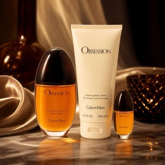 Calvin Klein OBSESSION Gift Set -- 100 ml Eau De Parfum Spray + 200 ml Body Lotion + 1 ml Mini EDP Spray