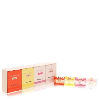 Salvatore Ferragamo Signorina Gift Set -- Signorina, Siginorina in Fiore, Signorina Libera, Signorina Unica each in 6 ml EDP size