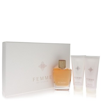 Usher Femme Gift Set -- 100 ml Eau De Parfum Spray + 100 ml Body Lotion + 100 ml Shower Gel