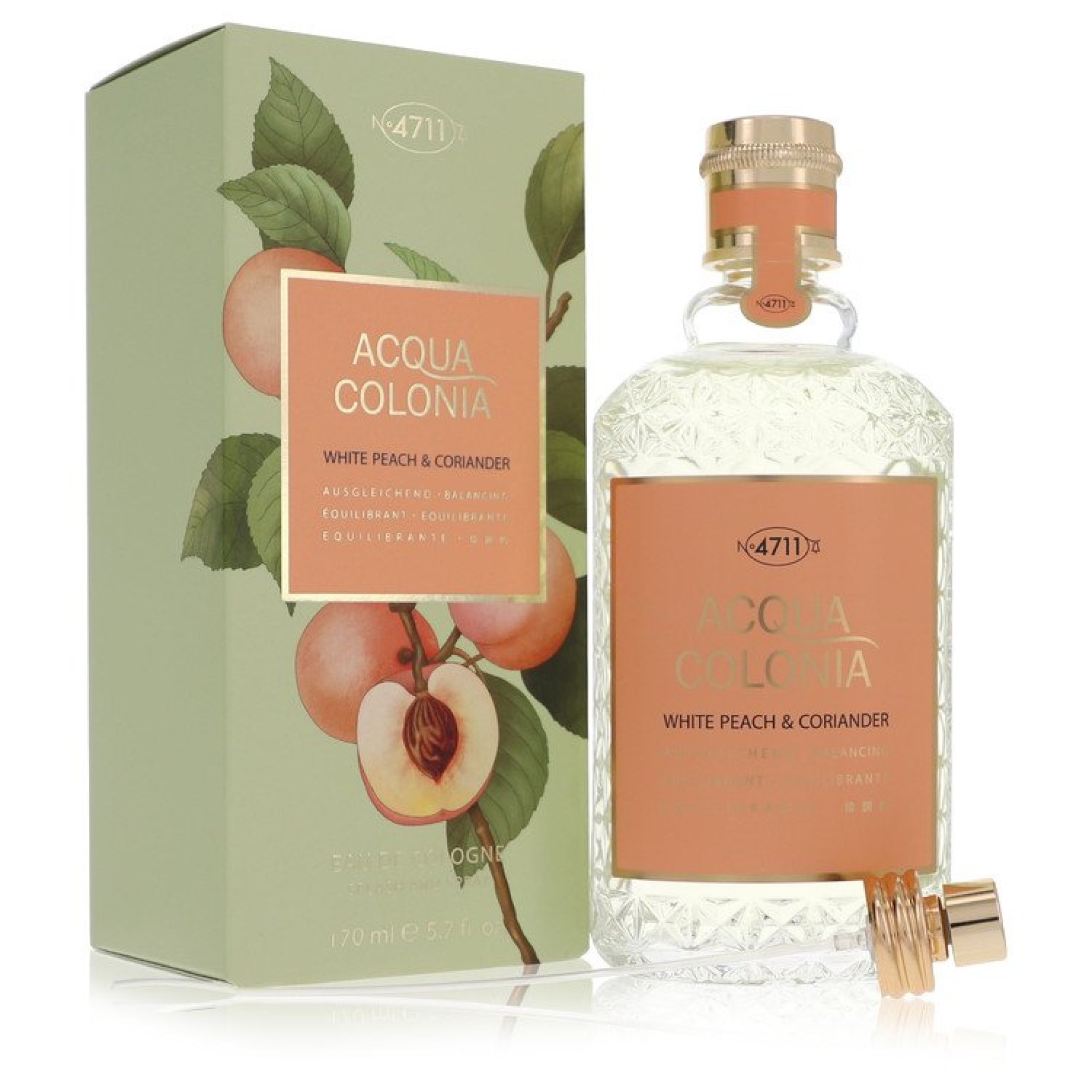 Image of 4711 Acqua Colonia White Peach & Coriander Cologne Spray (Unisex) 100 ml