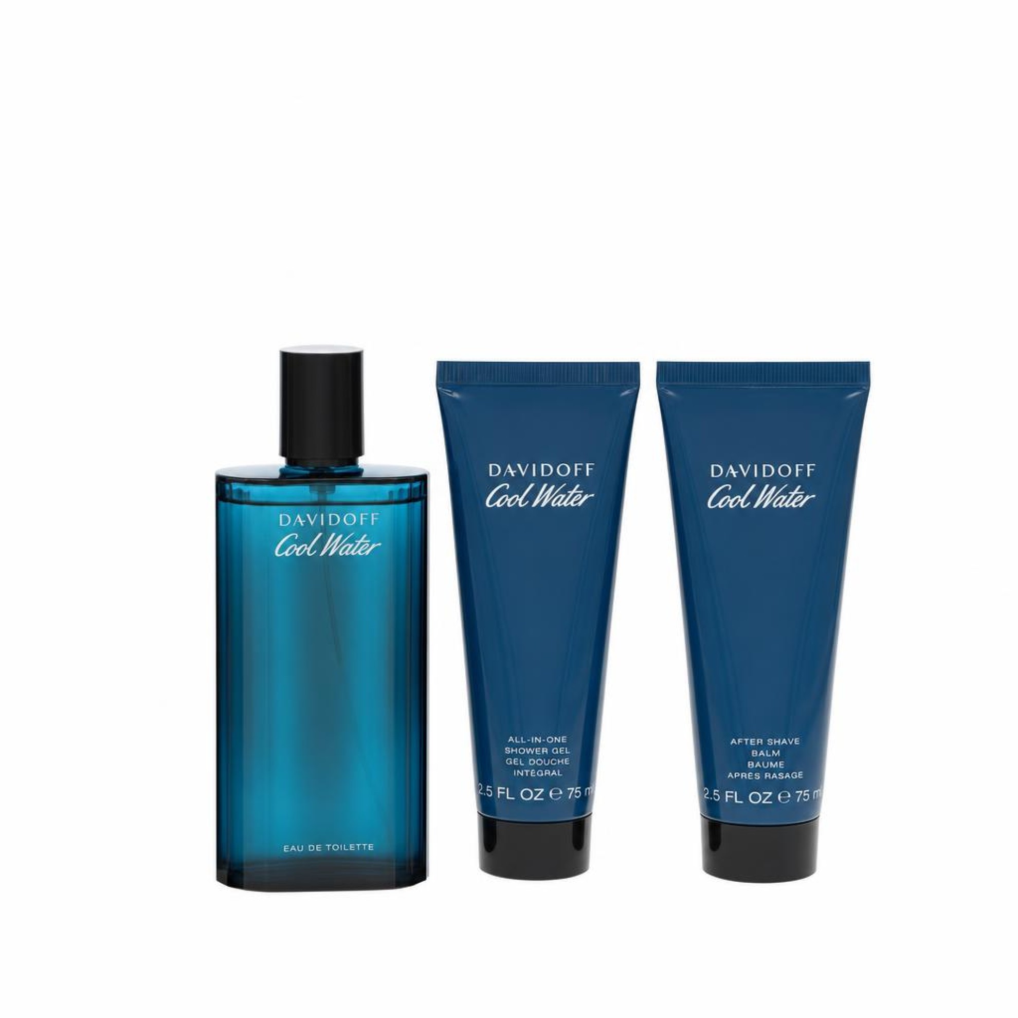 Davidoff COOL WATER Gift Set -- 125 ml Eau De Toilette Spray + 75 ml After Shave Balm + 75 ml Shower Gel