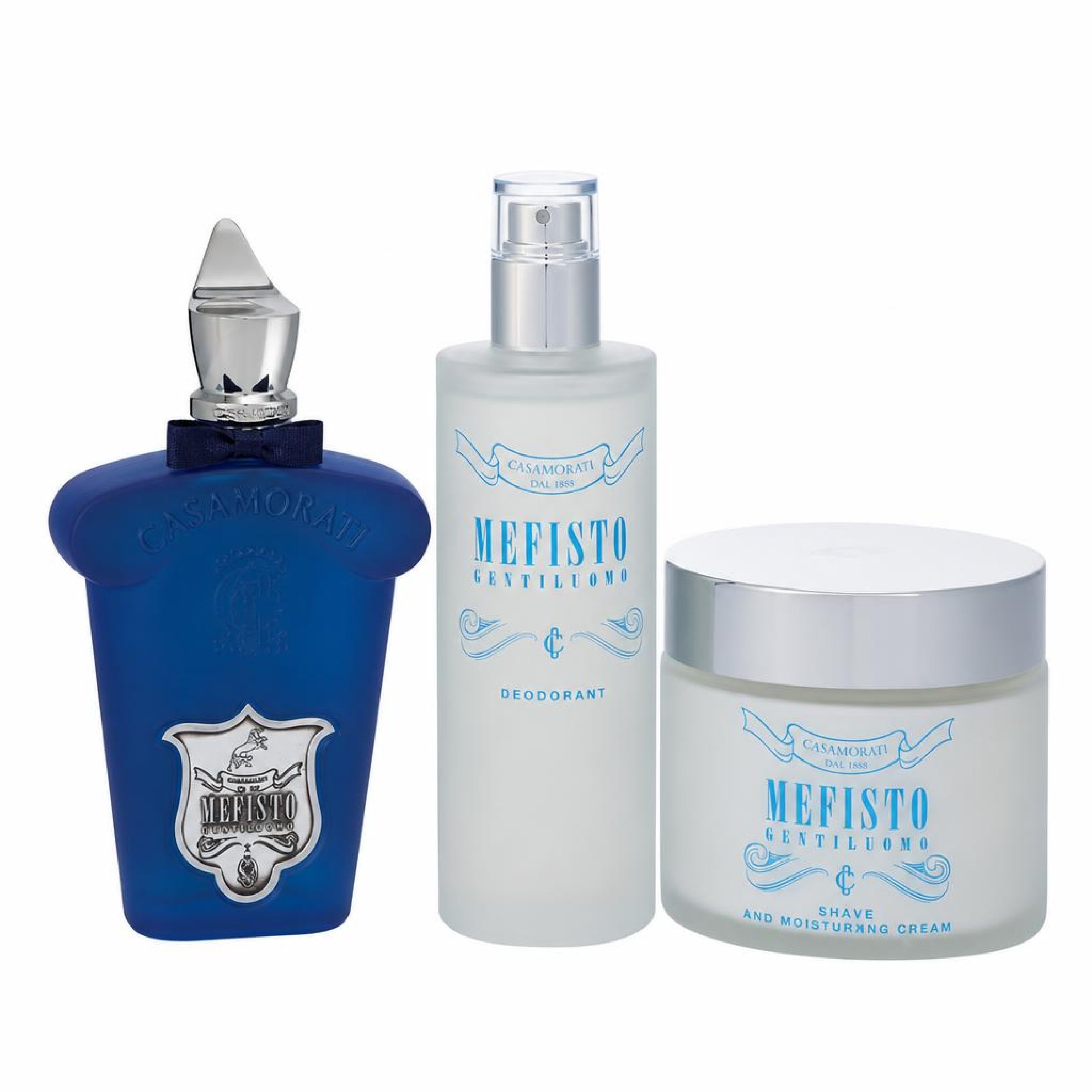 Xerjoff Mefisto Gentiluomo Gift Set -- 100 ml Eau De Parfum Spray + 100 ml Deodorant Spray + 200 ml Shave and Post Shave Cream