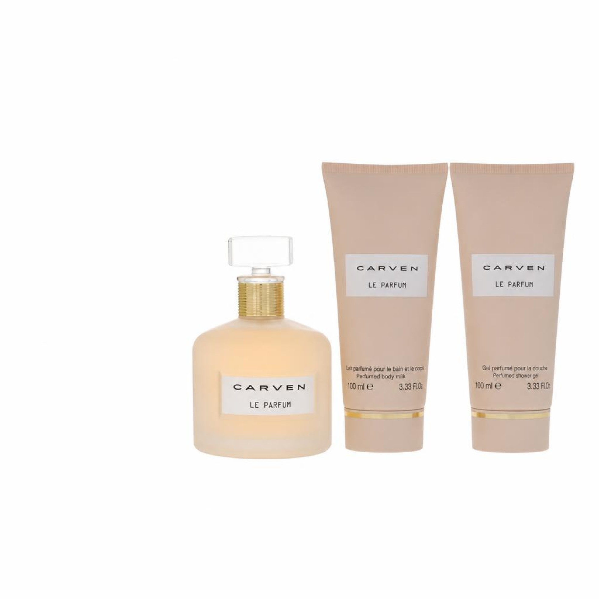 Carven Le Parfum Gift Set -- 100 ml Eau De Parfum Spray + 100 ml Body Milk + 100 ml  Shower Gel
