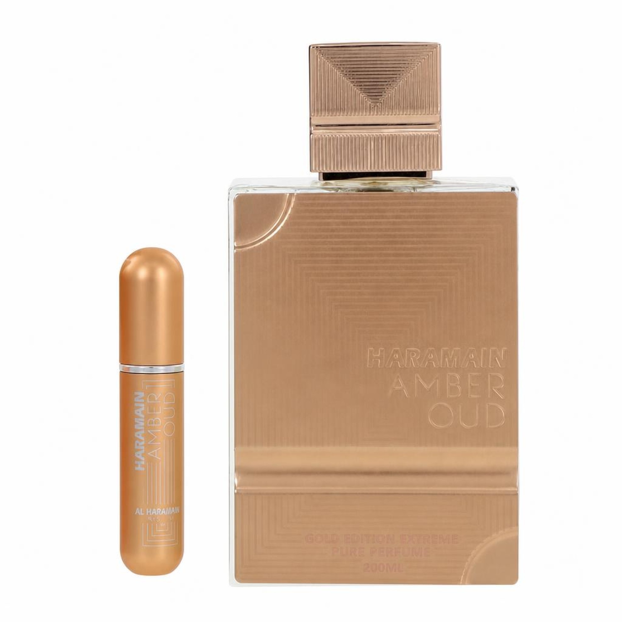 Al Haramain Amber Oud Gold Edition Extreme Gift Set 200 ml 6.7 Pure Perfume Spray + 10 ml Refillable Spray
